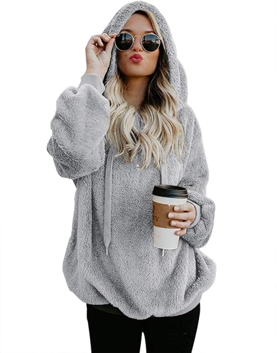 Women Casual Double Fuzzy Sweatshirt