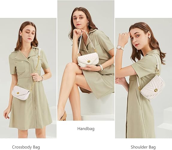 JEEHAN Quilted Crossbody Bags for women Designer Shoulder Handbags Small Purse