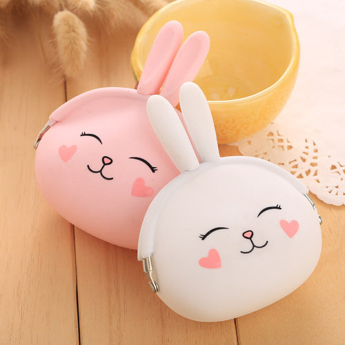 Korean Cartoon Silicone Rabbit Coin Purse – Cute Candy Color Mini Key