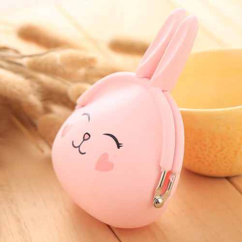 Korean Cartoon Silicone Rabbit Coin Purse – Cute Candy Color Mini Key