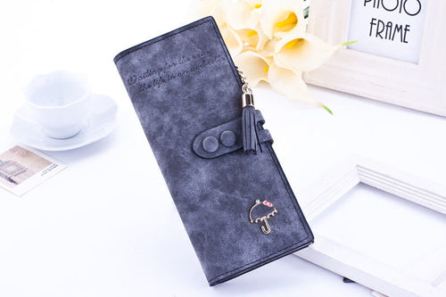 Lady's Umbrella - purse women long zipper wallets Korean plate handbag