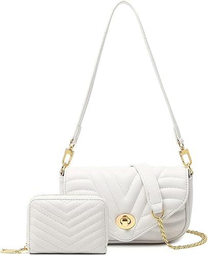 JEEHAN Quilted Crossbody Bags for women Designer Shoulder Handbags Small Purse