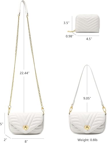 JEEHAN Quilted Crossbody Bags for women Designer Shoulder Handbags Small Purse