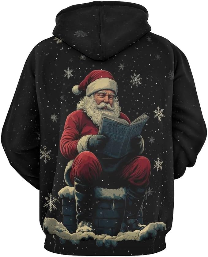 Men's Santa Claus Hoodie Christmas Themed Fashion Pullover Sweatshirt