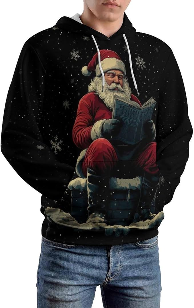 Men's Santa Claus Hoodie Christmas Themed Fashion Pullover Sweatshirt