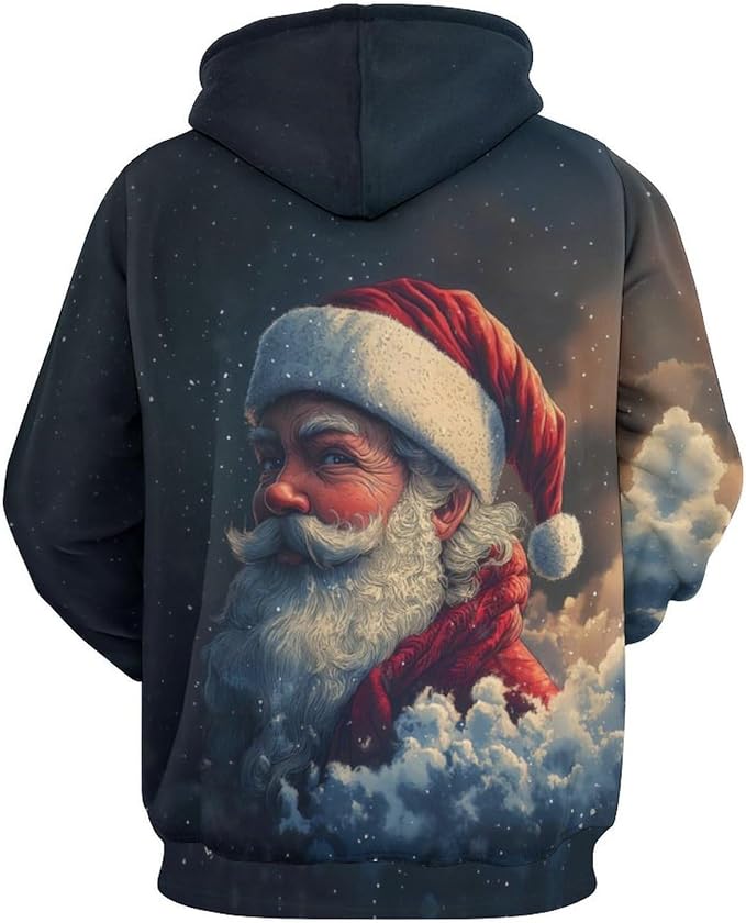Men's Santa Claus Hoodie Christmas Themed Fashion Pullover Sweatshirt