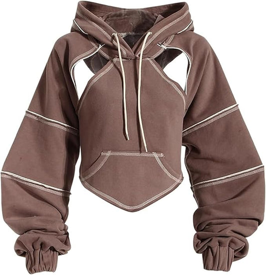 Pooyikoi Crop Hip Hop Hoodies Women Pullover