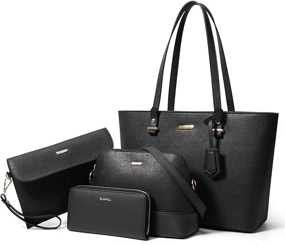 Women's Fashion Handbags Tote Bags Shoulder Bag Top Handle Satchel Purse Set 4pcs