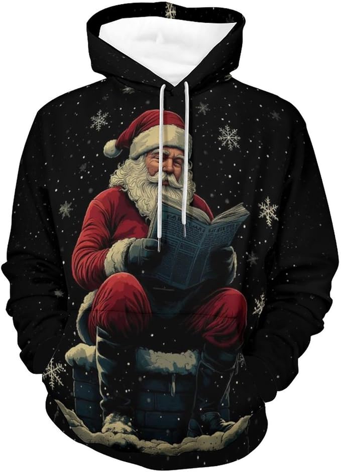 Men's Santa Claus Hoodie Christmas Themed Fashion Pullover Sweatshirt