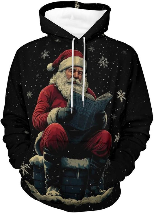 Men's Santa Claus Hoodie Christmas Themed Fashion Pullover Sweatshirt