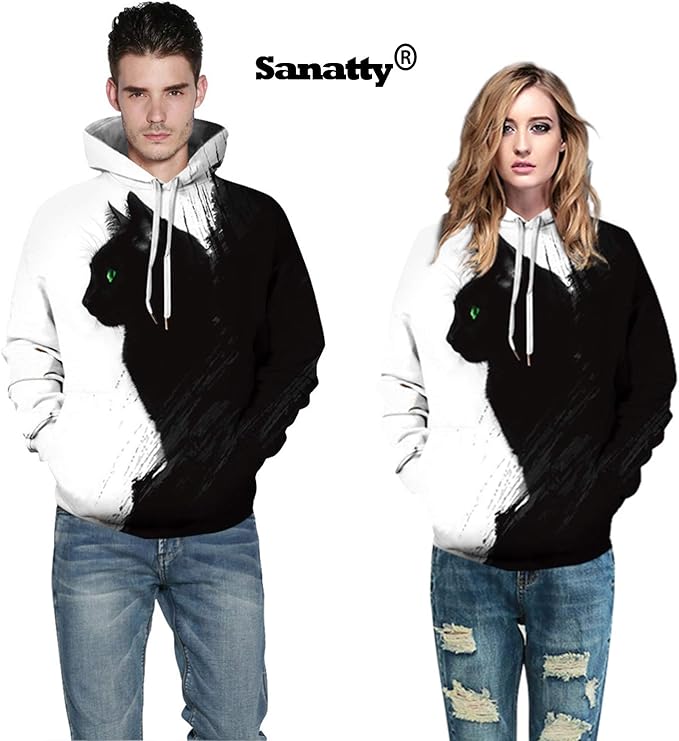 sanatty Unisex Hoodies 3D Print Galaxy Pullover Hooded Sweatshirt Hoodies with Big Pockets for Men, Teen Boy, Women
