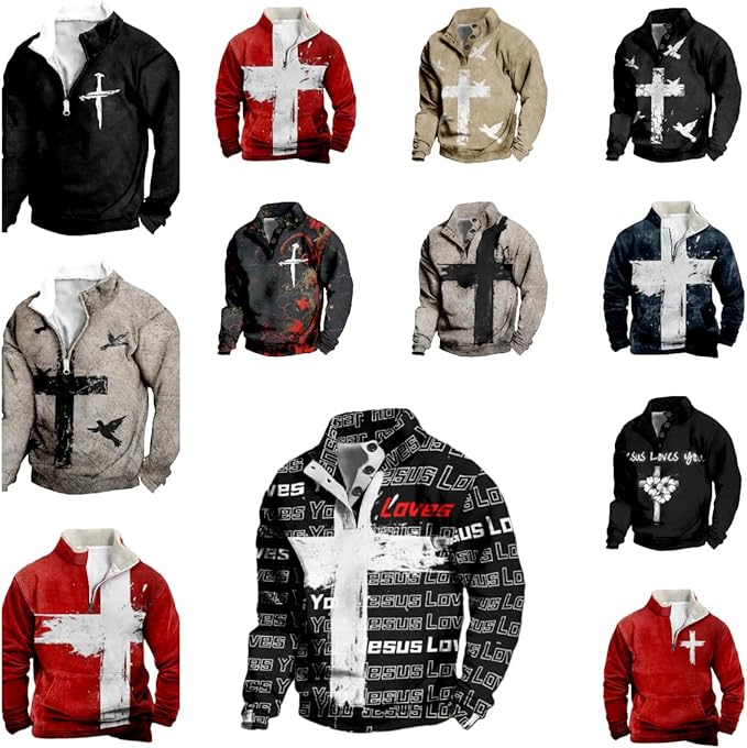 Christian Hoodies for Men Cross Graphic