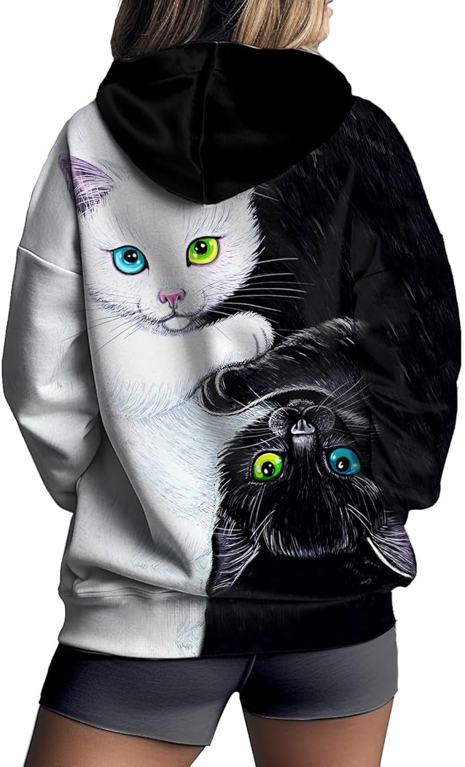 Women's Zip Front Plaid Sweatshirts Print Hoodie Fall Jackets Long Sleeve Casual