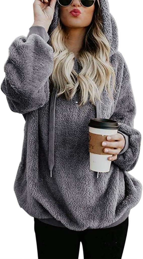 Women Casual Double Fuzzy Sweatshirt