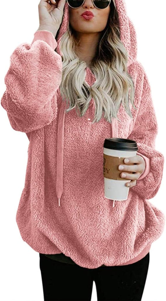 Women Casual Double Fuzzy Sweatshirt