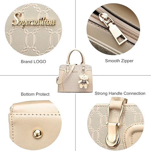 Women's Fashion Handbags Tote Bags Shoulder Bag Top Handle Satchel Purse Set 4pcs
