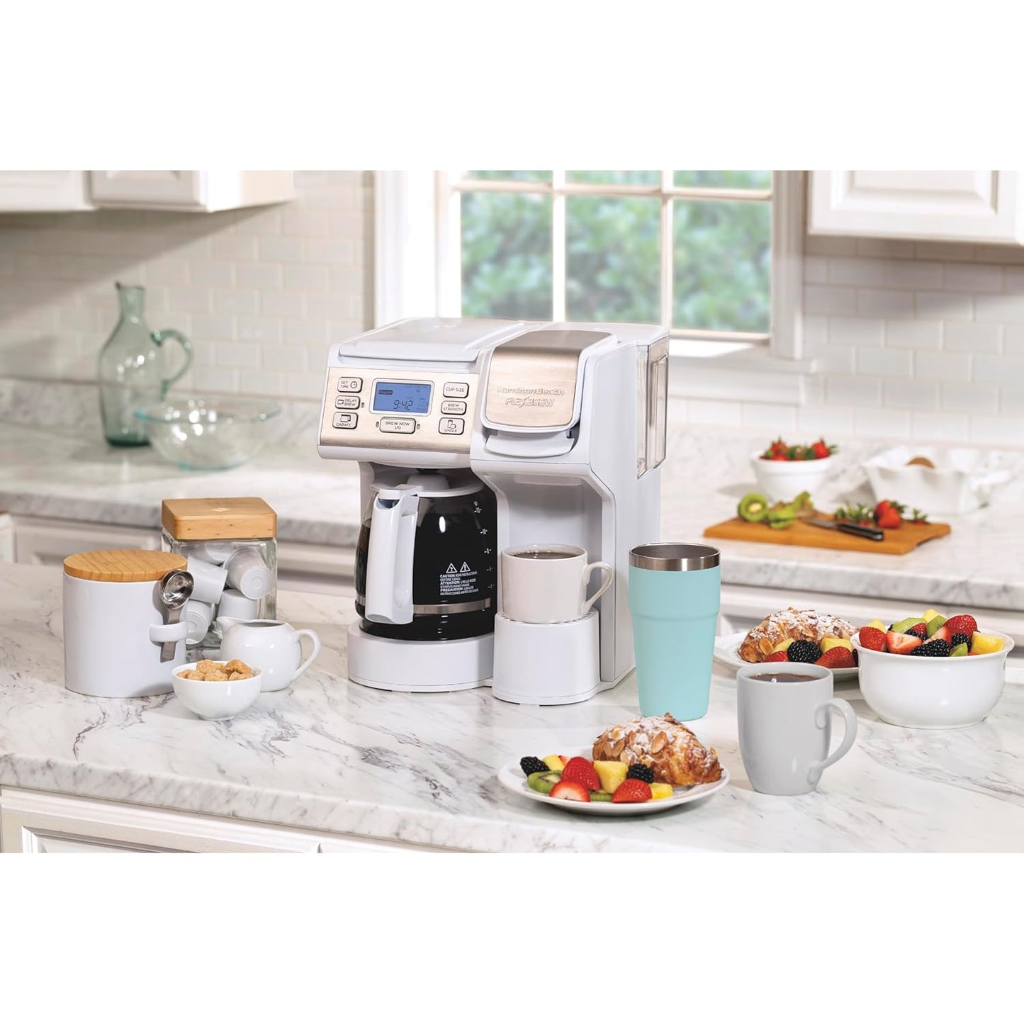 Hamilton Beach FlexBrew Trio 2-Way Coffee Maker, Compatible with K-Cup Pods or Grounds, Combo, Single Serve & Full 12 Cup Coffee Pot