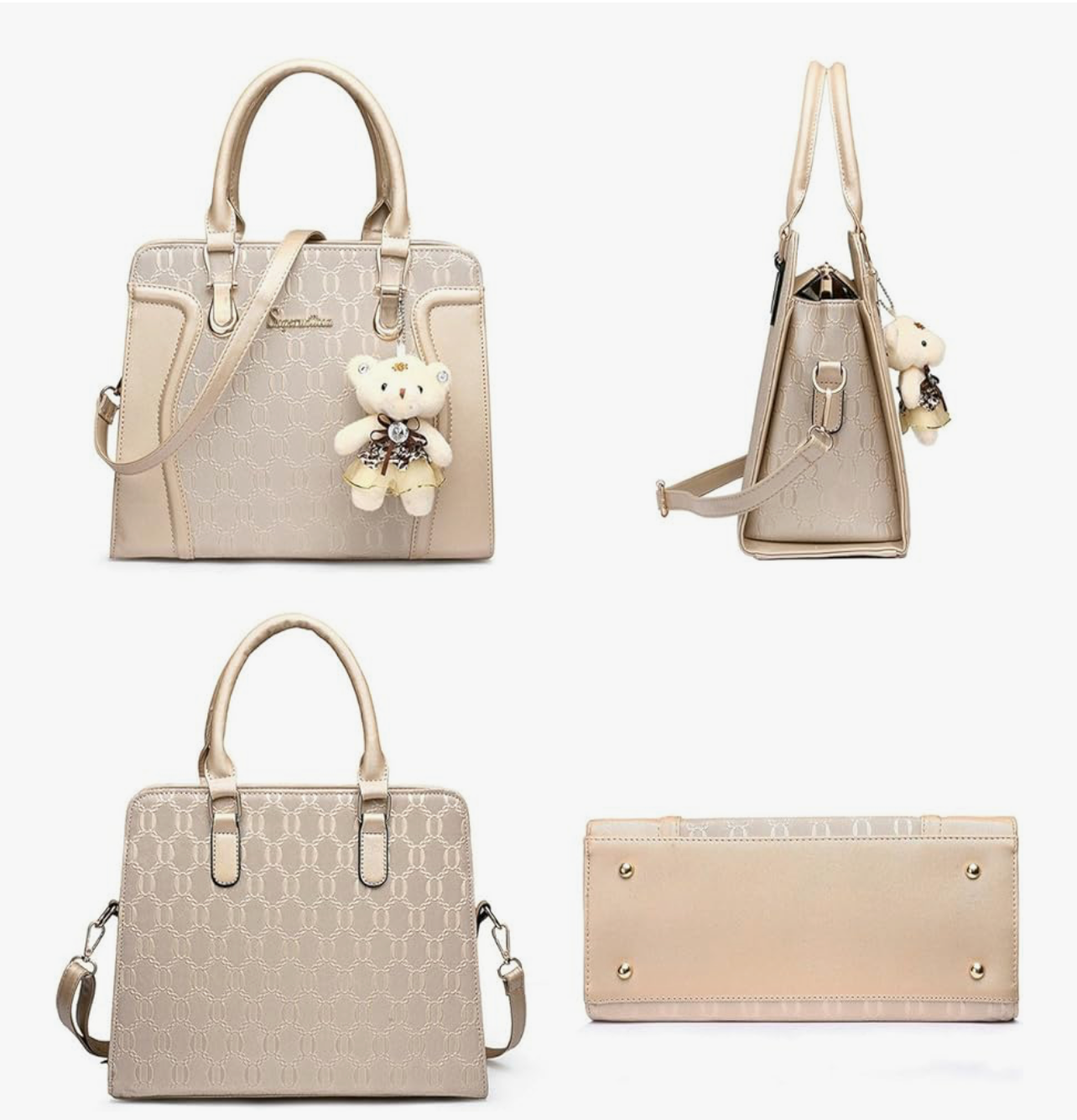 Women's Fashion Handbags Tote Bags Shoulder Bag Top Handle Satchel Purse Set 4pcs