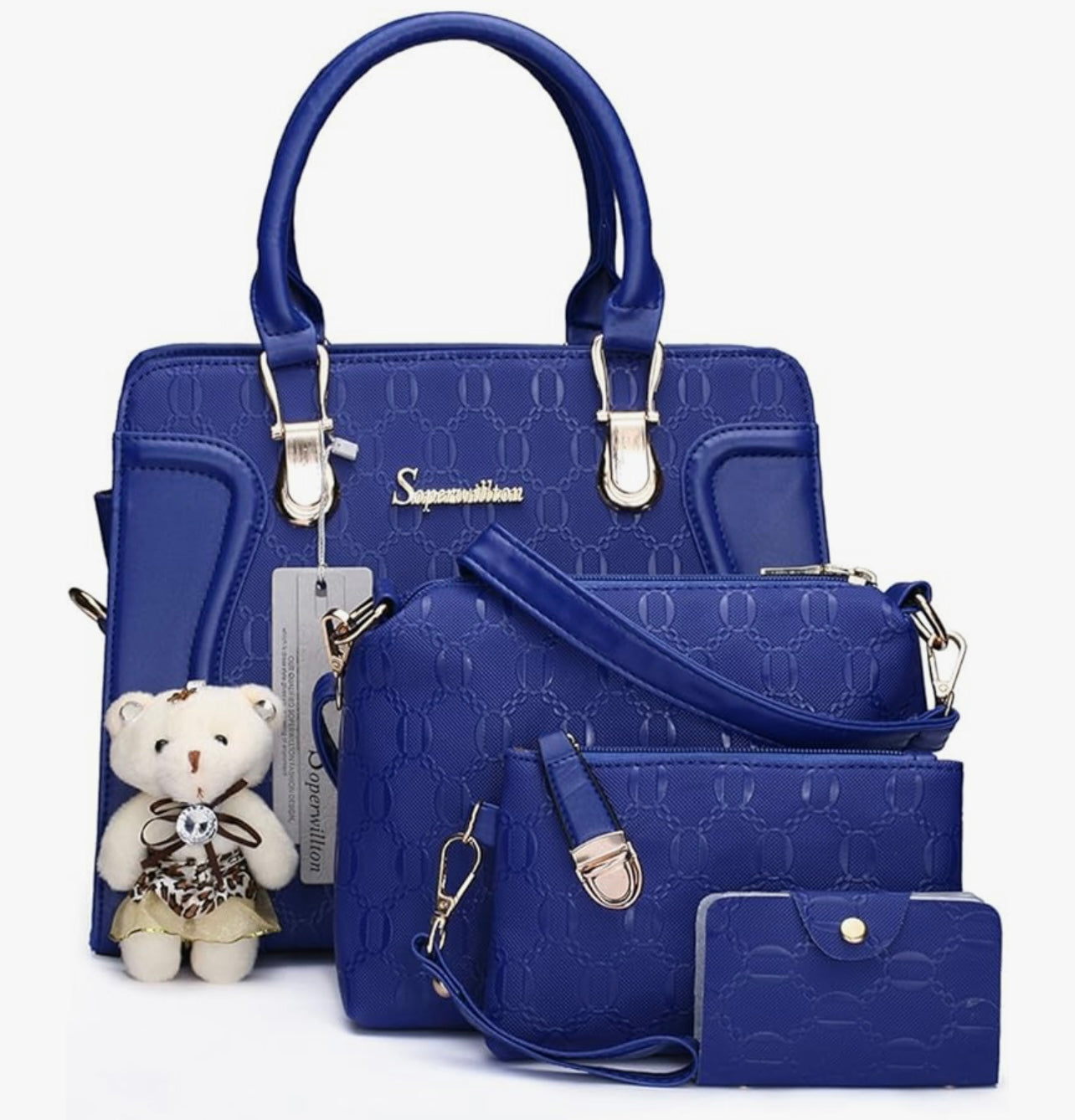 Women's Fashion Handbags Tote Bags Shoulder Bag Top Handle Satchel Purse Set 4pcs