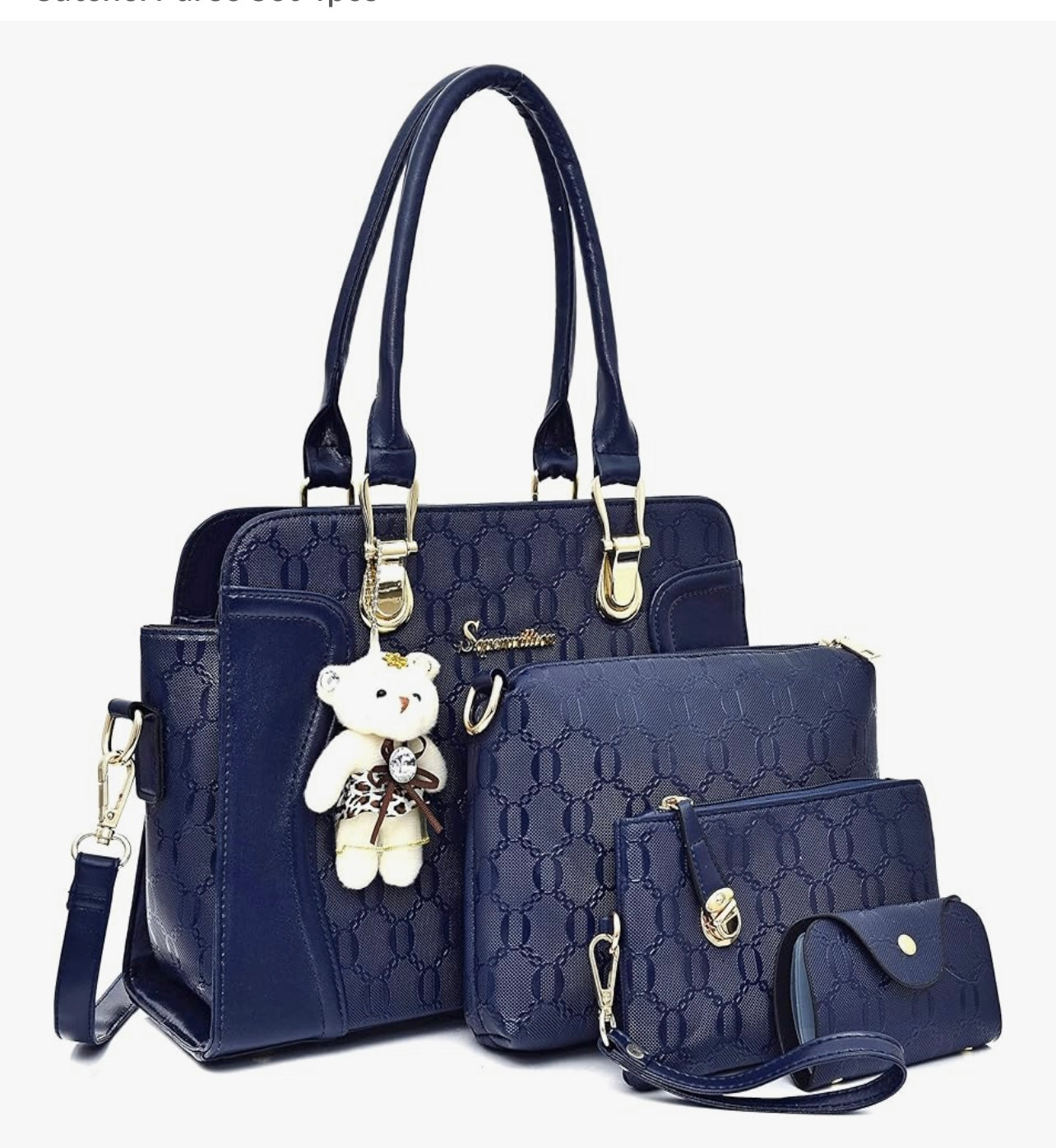 Women's Fashion Handbags Tote Bags Shoulder Bag Top Handle Satchel Purse Set 4pcs