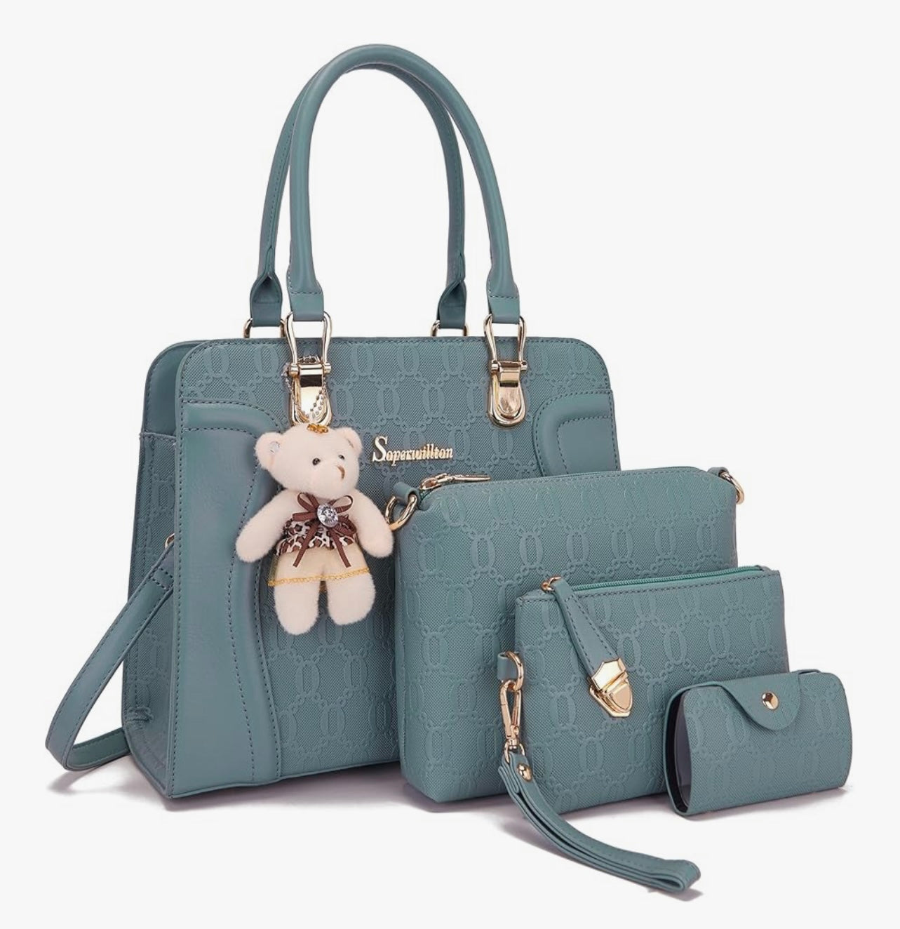 Women's Fashion Handbags Tote Bags Shoulder Bag Top Handle Satchel Purse Set 4pcs