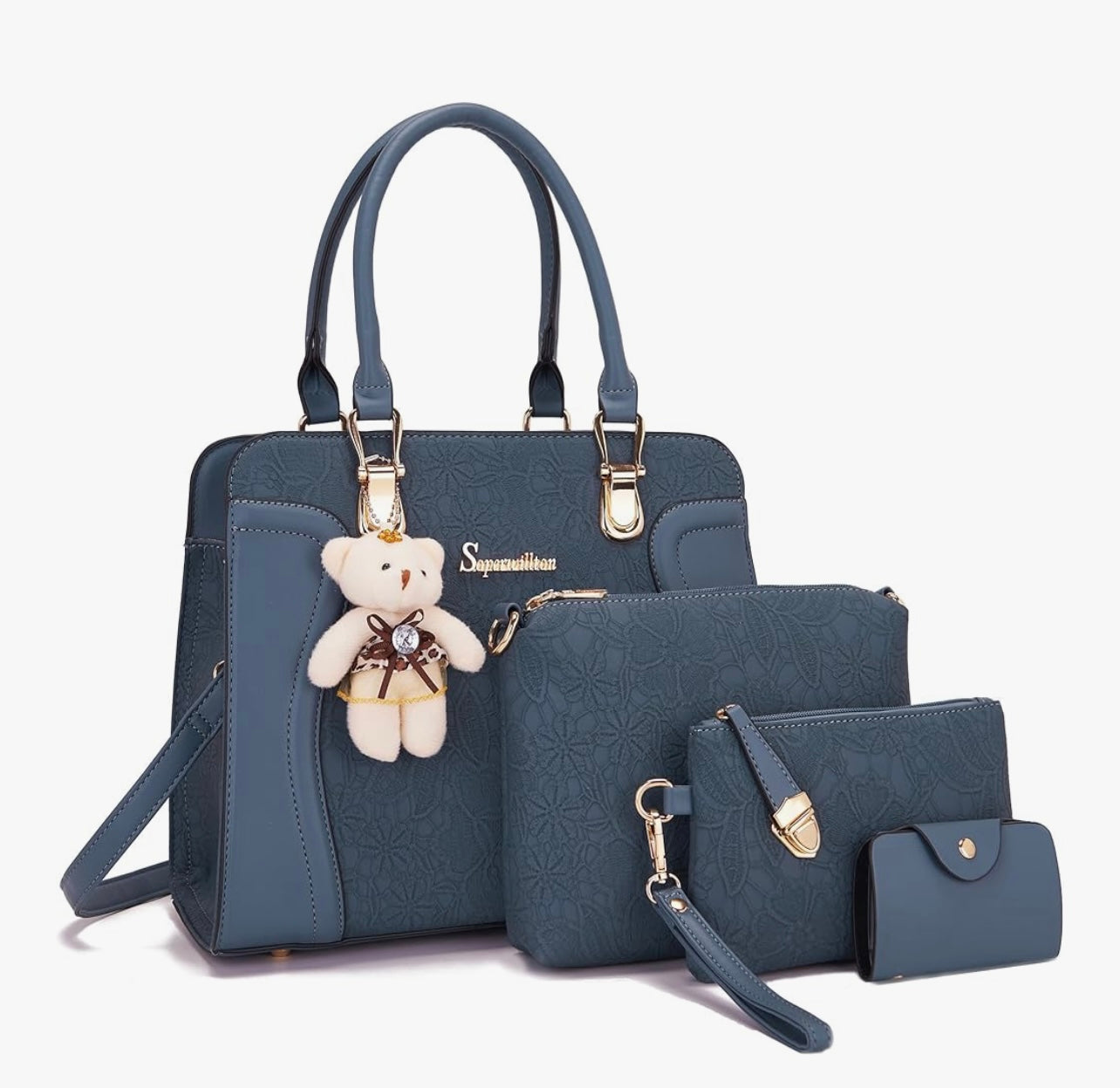 Women's Fashion Handbags Tote Bags Shoulder Bag Top Handle Satchel Purse Set 4pcs