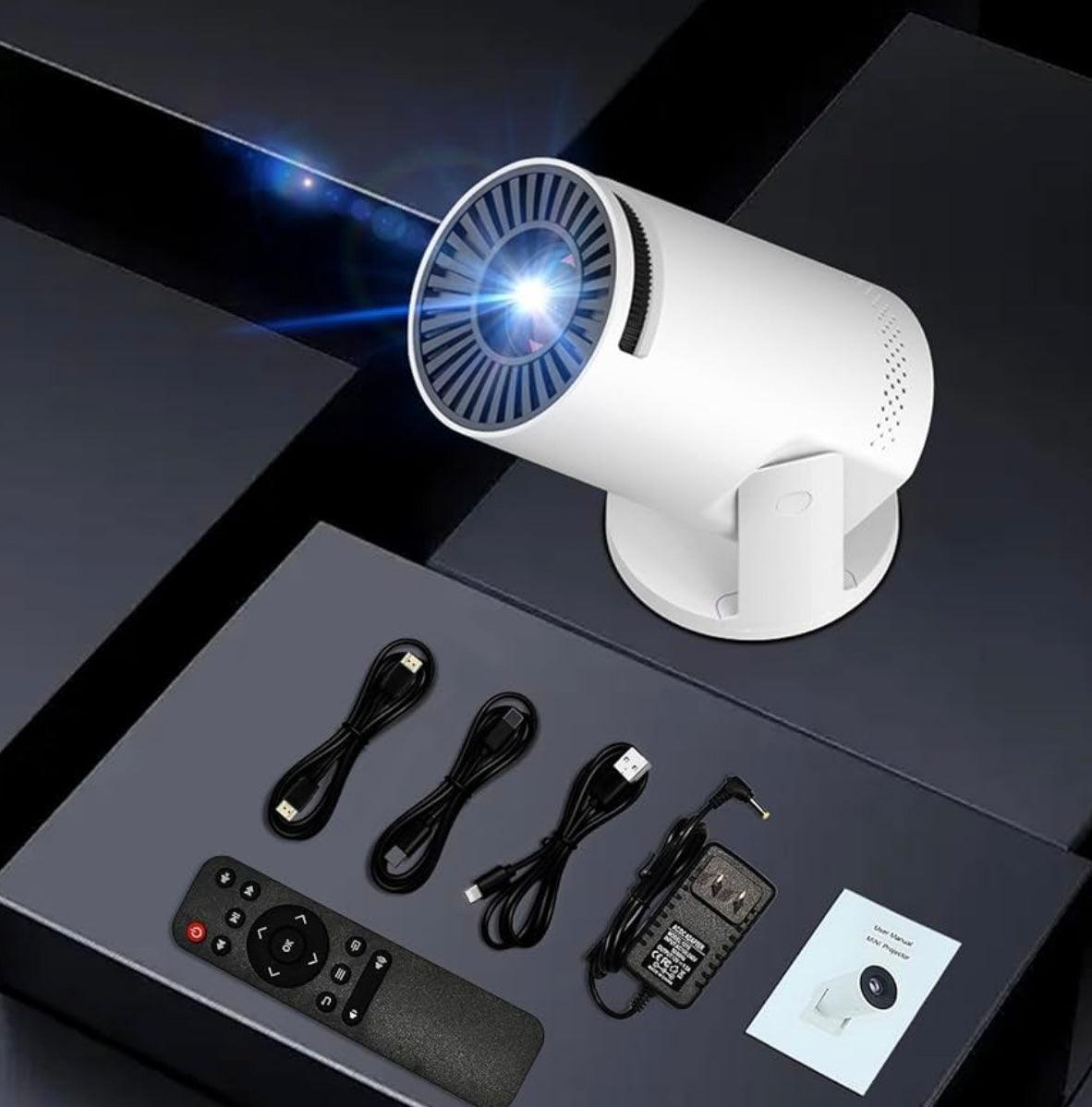 Portable Mini Projector 4k with WiFi 6 1080P Video Projector