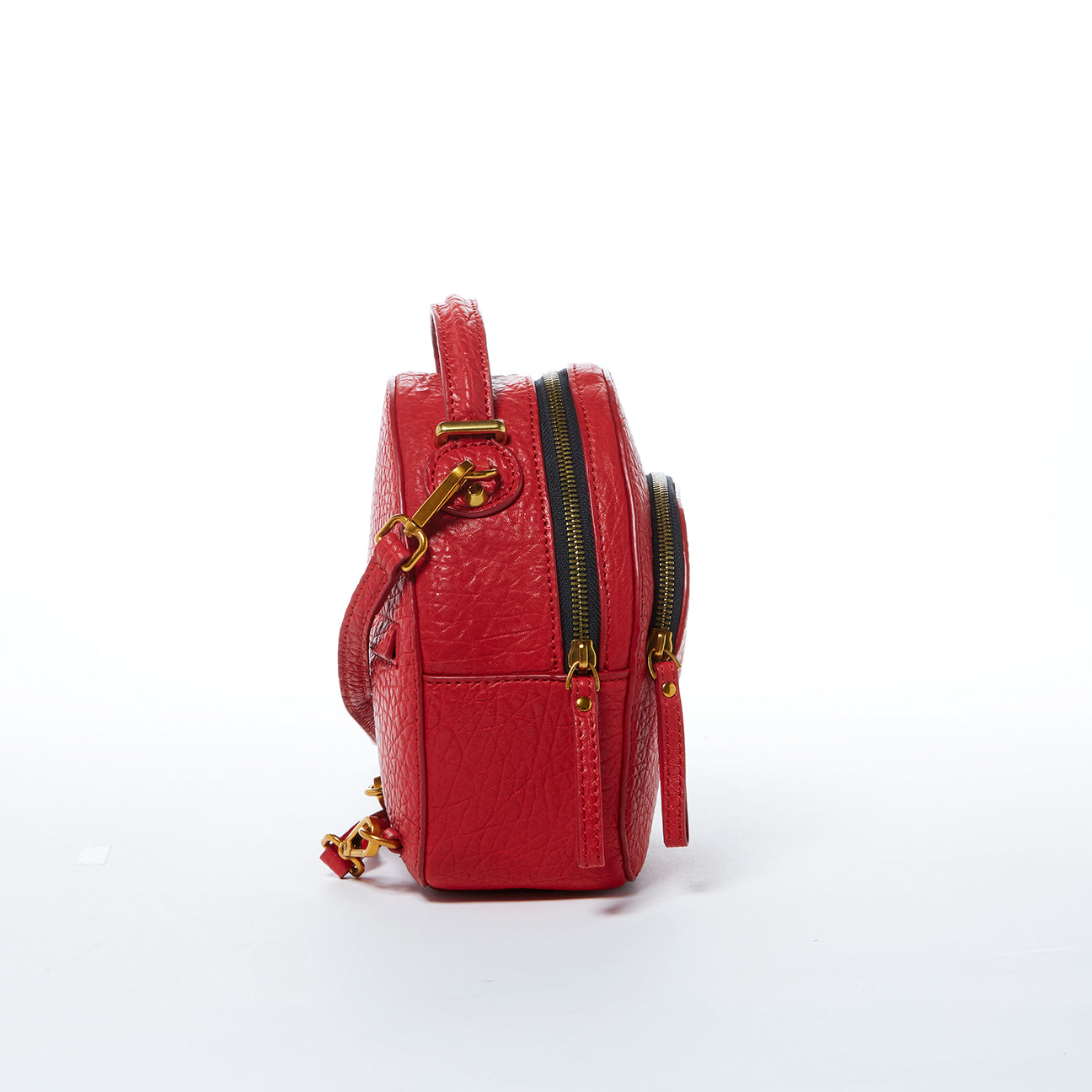 Small Red Leather Backpack Purse for Women Convertible Crossbody Bag