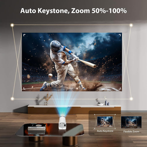 Portable Mini Projector 4k with WiFi 6 1080P Video Projector