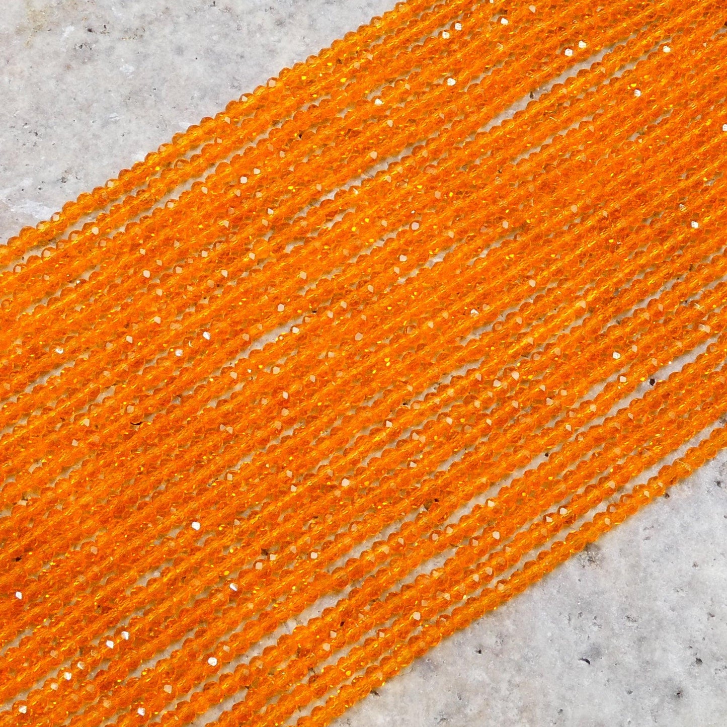 Crystal Faceted Rondelle Sun Orange AB, 2mm 4mm 6mm 8mm